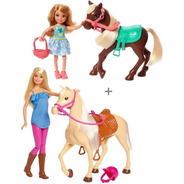 Kit Hípico Barbie Com Cavalo E Chelsea Com Pônei - Mattel Ms