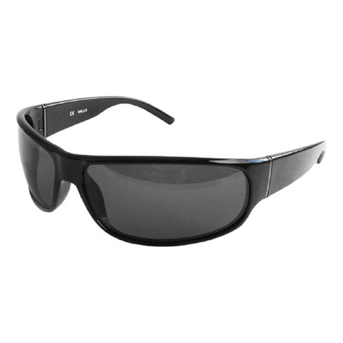 Lentes Deportivos Armazón Negro Micas Humo C/estuche Wallis