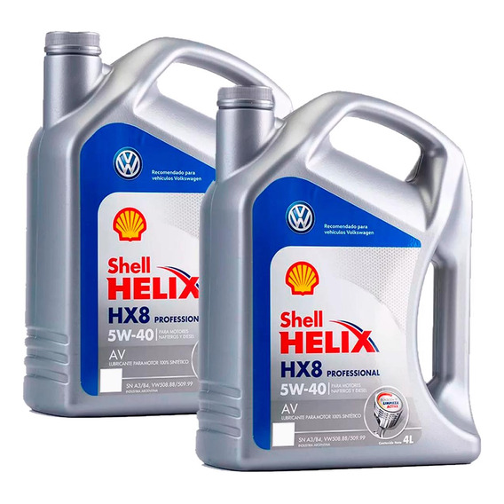 Kit Aceite Shell Helix Hx8 Pro Av 5w40 Vw Amarok X 8 Litros