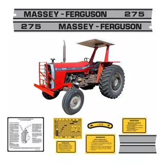 Kit Faixa Adesivo Trator Massey Ferguson 275 Antigo