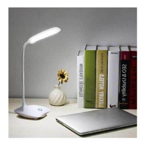 Lámpara Escritorio Flexible Led 3 Tonos Mesa Recargable Usb Color de la estructura Blanco Color de la pantalla Blanco
