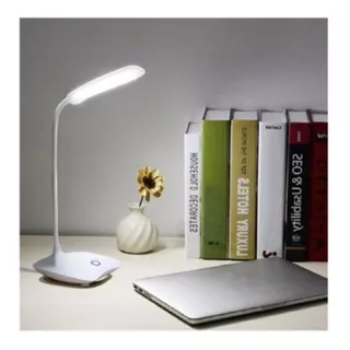 Lámpara Escritorio Flexible Led 3 Tonos Mesa Recargable Usb Color De La Estructura Blanco Color De La Pantalla Blanco
