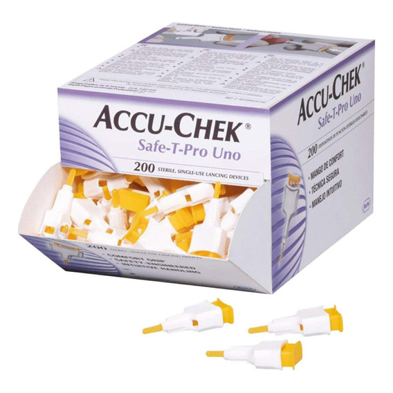200 X Lancetas Glicemia Accu-chek® Safe-t-pro Uno Env Gratis