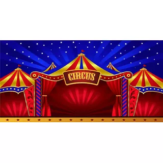 Painel 3d Festa Retangular Circo Em Tecido 3,00 X 3,00