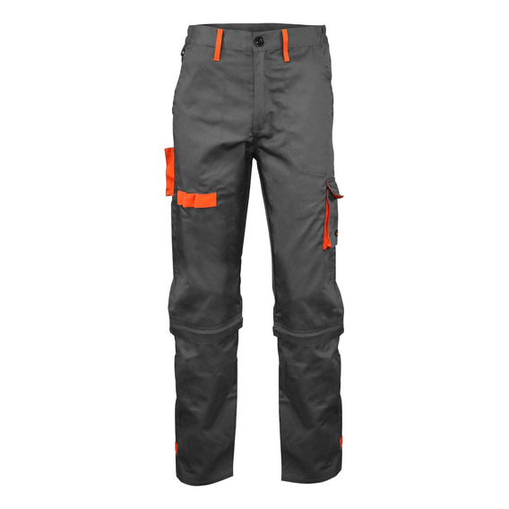 Pantalon Gabardina Gris/naranjo