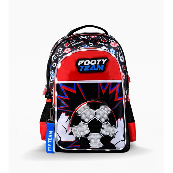 Mochila 18 PuLG Espalda Escolar Futbol Pelota Footy Luz Led