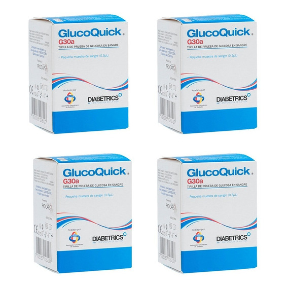 Glucoquick Tirillas 200, 4 Cajas X 50 Und + Envío Gratis