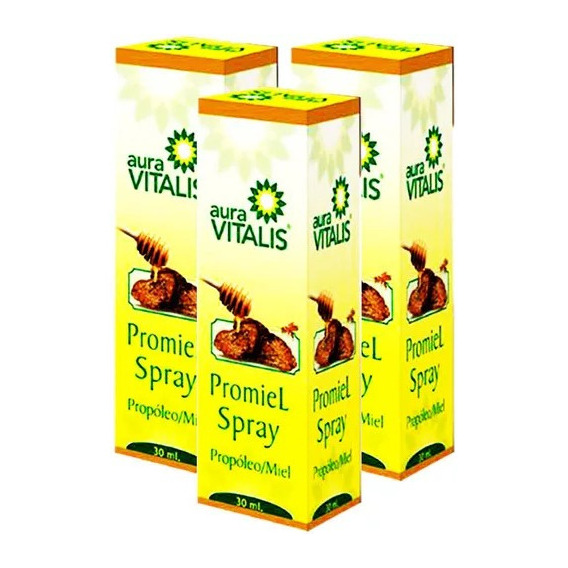 3 X Promiel Spray (propoleo Miel) Garganta 30ml 100% Natural