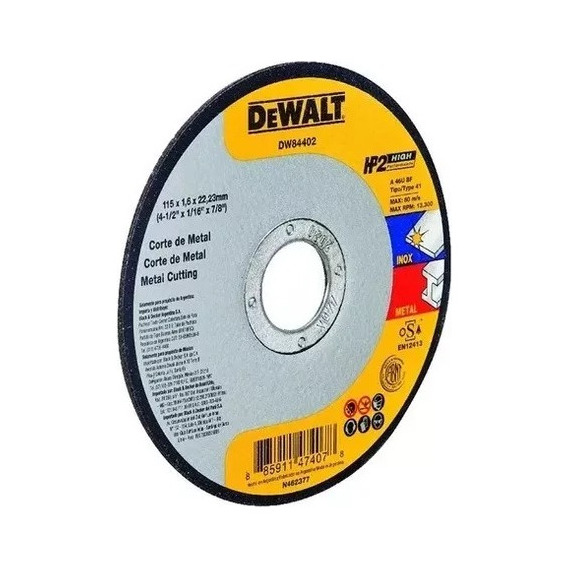 Disco Dewalt Amoladora 4 1/2 115 X 1,6mm Dw84402 Bg