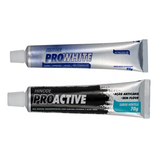 Gel Dental Proactive Preto + Gel Prowhite Branqueadores 