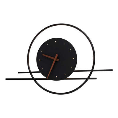 Aplique Pared Led Gard Negro Con Reloj Deco Moderno Cie
