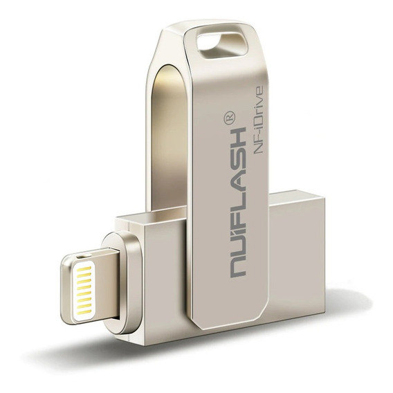 Memoria Pendrive Para iPhone Y iPad 128gb Usb 3.0 Llavero Color Gris