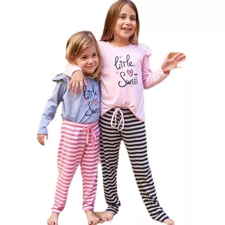 Pijama Nena Little Sweet Rayados Jaia Talles De 4 Al 16