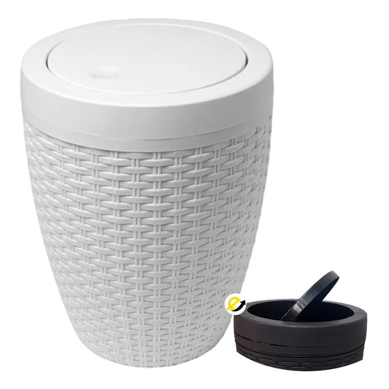 Papelera Caneca Rattan De 10lt - Unidad a $22533