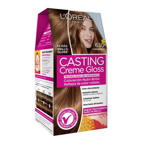 Kit Tintura L'Oréal Paris  Casting creme gloss Casting creme gloss tono 630 caramelo 15Vol. para cabello