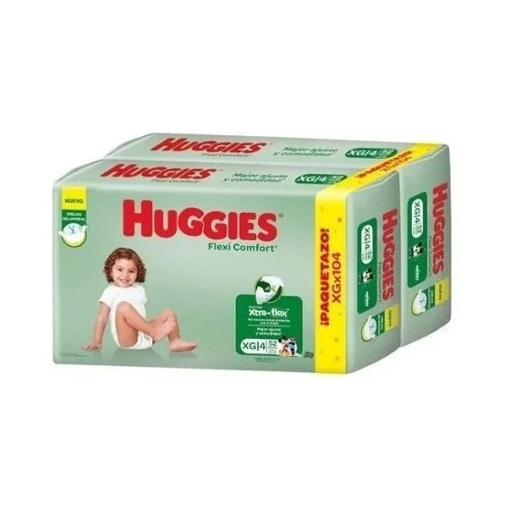 Huggies Flexi Comfort Paqueton Sin Costo!! Pañalera Género Sin Género Tamaño Extra Grande (xg