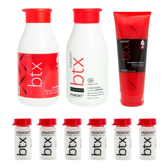 Primont Kit Btx Shampoo Acondicionador Mascara Ampollas 6c