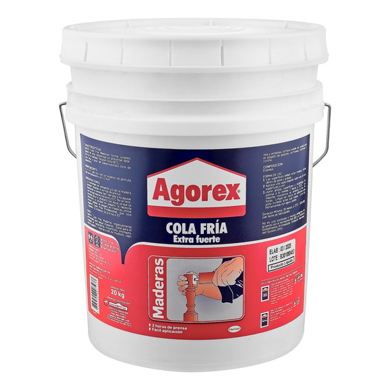 Pegamento Cola Fría Madera Balde 20kg Agorex