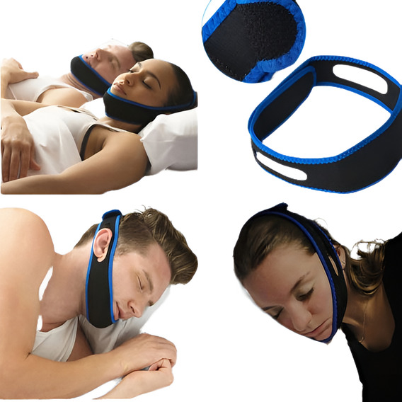 2packs Azul Ronquido Stop Cinturón Anti Ronquidos Cpap Mento