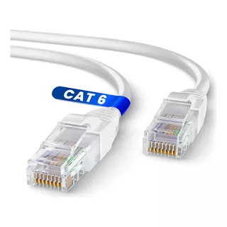 Cable De Red Ethernet Rj45 Utp Cat6 15 Metros Armado Blanco