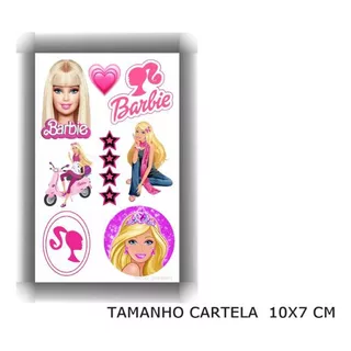 Tatuagem Temporária Barbie Infantil Colorido 4