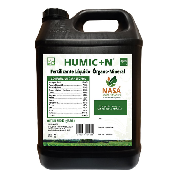 Fertilizante Orgánico Npk Humic+ N12kg Desarrollo Vegetativo