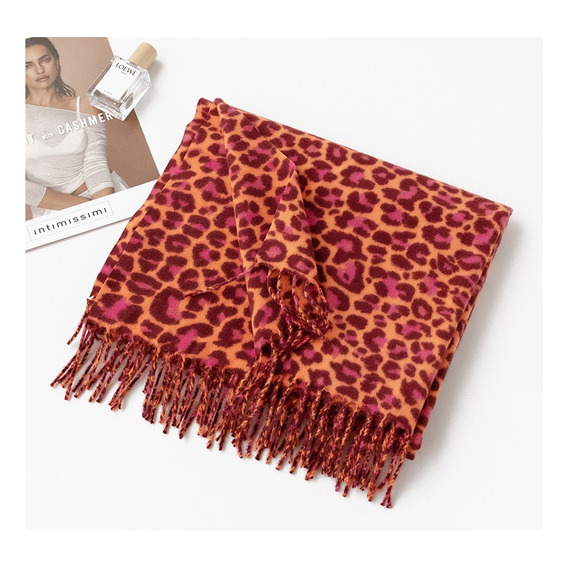 Pañuelo Nuevo Con Estampado De Leopardo For Mujer, Bufanda