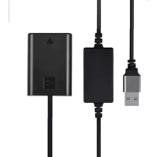 Adaptador Dummy Bateria Np-fw50 Usb Decodificado Para Power Cor Preto