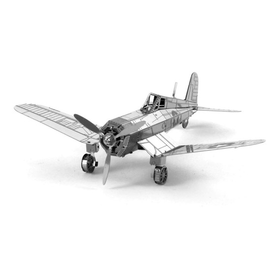 3d Metal - Mini Puzzle Armable Diseño Avión Fu4