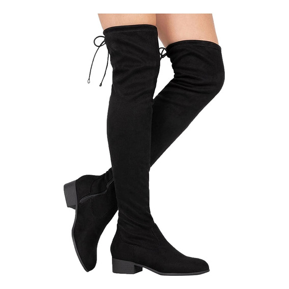 Botas Altas Mujer Bucaneras Gamuza Botas Tacón Para Invierno