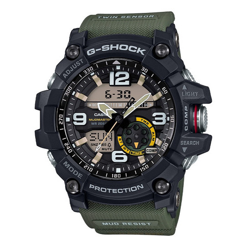 Reloj Casio G-shock Gg-1000-1a3dr Master Of G Hombre Color De La Correa Verde Militar Color Del Fondo Negro