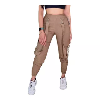 Pantalon Cargo De Mujer Tirantes