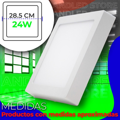 Panel Led 24w Cuadrado Sobreponer Luz Calida Certificados