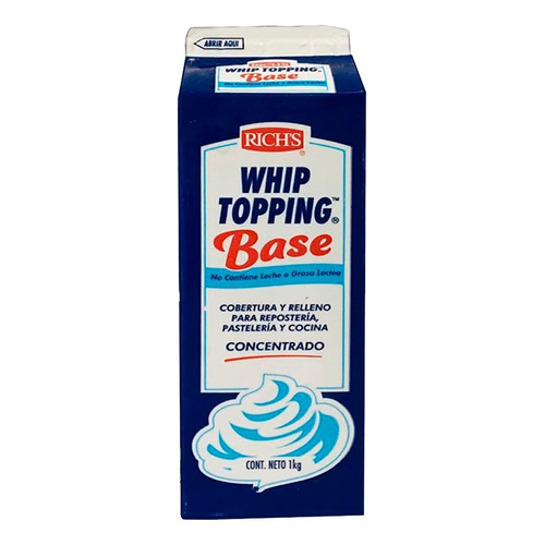 Whip Topping Base Concentrado Rich´s Cobertura Y Relleno 1kg