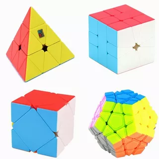 Paquete 4 Cubos Rubik Moyu Megaminx + Skewb + Pyraminx + Sq1