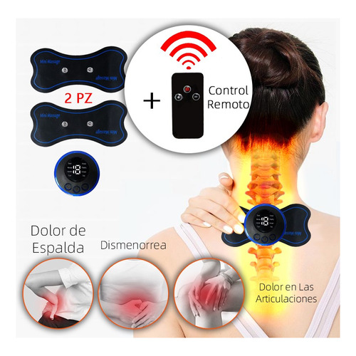 Masajeador Eléctrico Tens Portátil: Cuello Espalda Abdomen