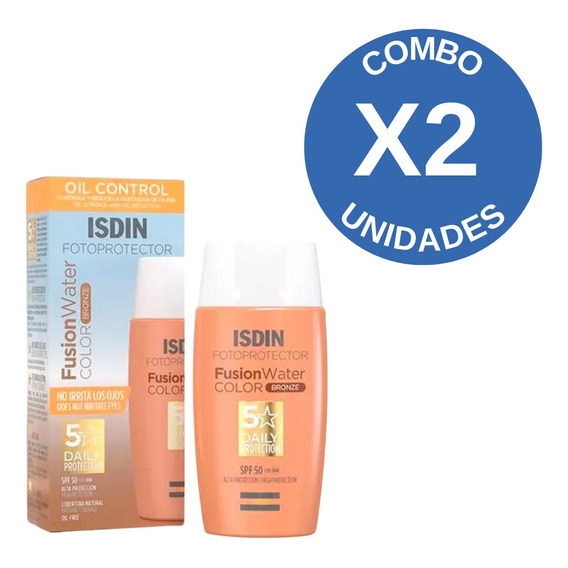 Combo X2 Fotoprotector Fusion Water Color Bronze Fps50 50 Ml
