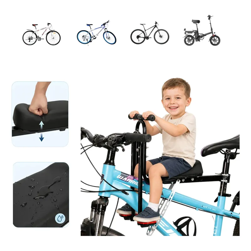 Cadeirinha Dianteira Para Bicicleta Com Apoio de Braços e Pés