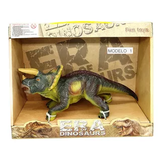 Juguete Dinosaurio Triceratops Goma Realista 25 Cm.