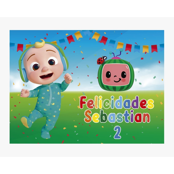 Lona Personalizadas  Cocomelon 2mts X 1.46mts