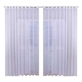 Cortina Voil Transparente S/ Forro Sala Ou Quarto 3,00x2,50, Cor Branco