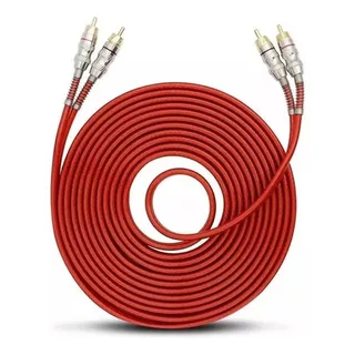 Cabo Rca 5 Metros Blindado Tech One 5mm Cor Vermelho