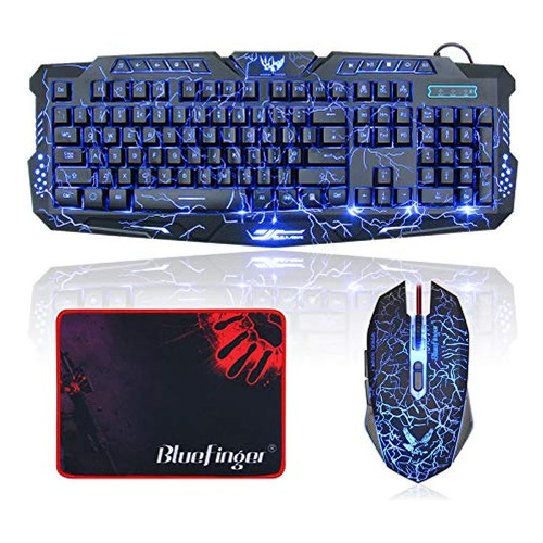 Teclado Retroiluminado Bluefinger Y El Mouse Combo A