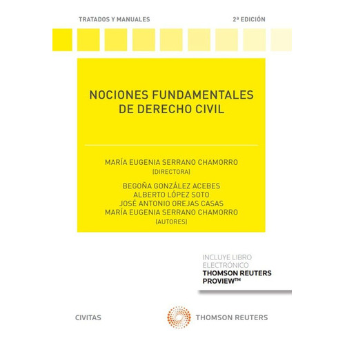 Nociones Fundamentales De Derecho Civil (papel E-book), de Serrano Chamorro,maria Eugenia. Editorial Civitas, tapa blanda en español