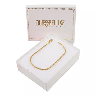 Pulsera Mujer Espuma 2mm Plata Baño Oro 24k Duodeluxejoyas®