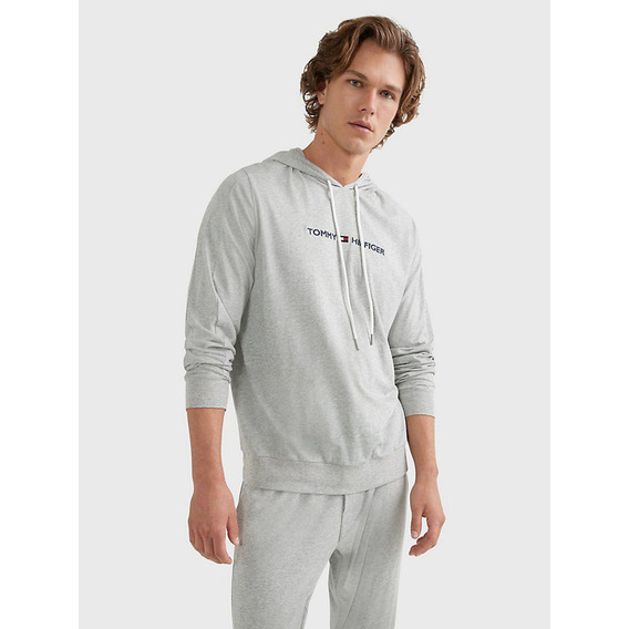 Pijama Polerón Con Logo Hombre Tommy Hilfiger Gris