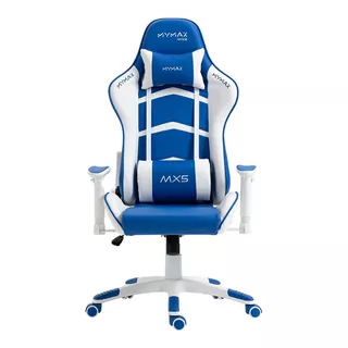 Cadeira Gamer Mx5 Giratória Branco E Azul - Mymax