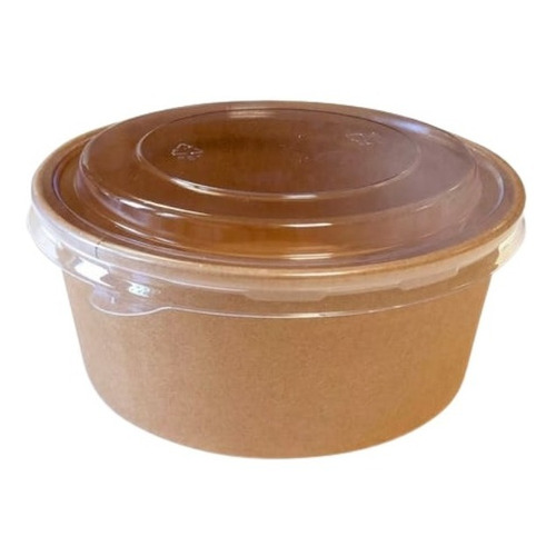 Envase Bowl Polipapel 1300 Cc Ensaladas,comidas 20 Unidades Color Kraft