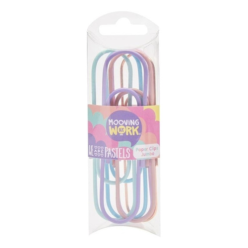 Clips Broches Paper Jumbo Pastel X6 Unidades Mooving At Work Color Multicolor