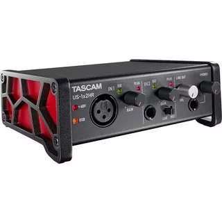 Placa De Sonido Tascam Us-1x2hr Usb C 2 Entradas Salida Rca Color Negro Y Rojo